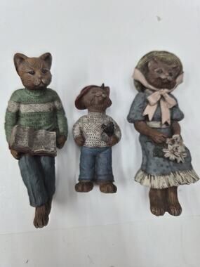 Sarah's Attic Chester Cheri Stinky Cat Figurines 1993 Resin Lot of 3 Vintage